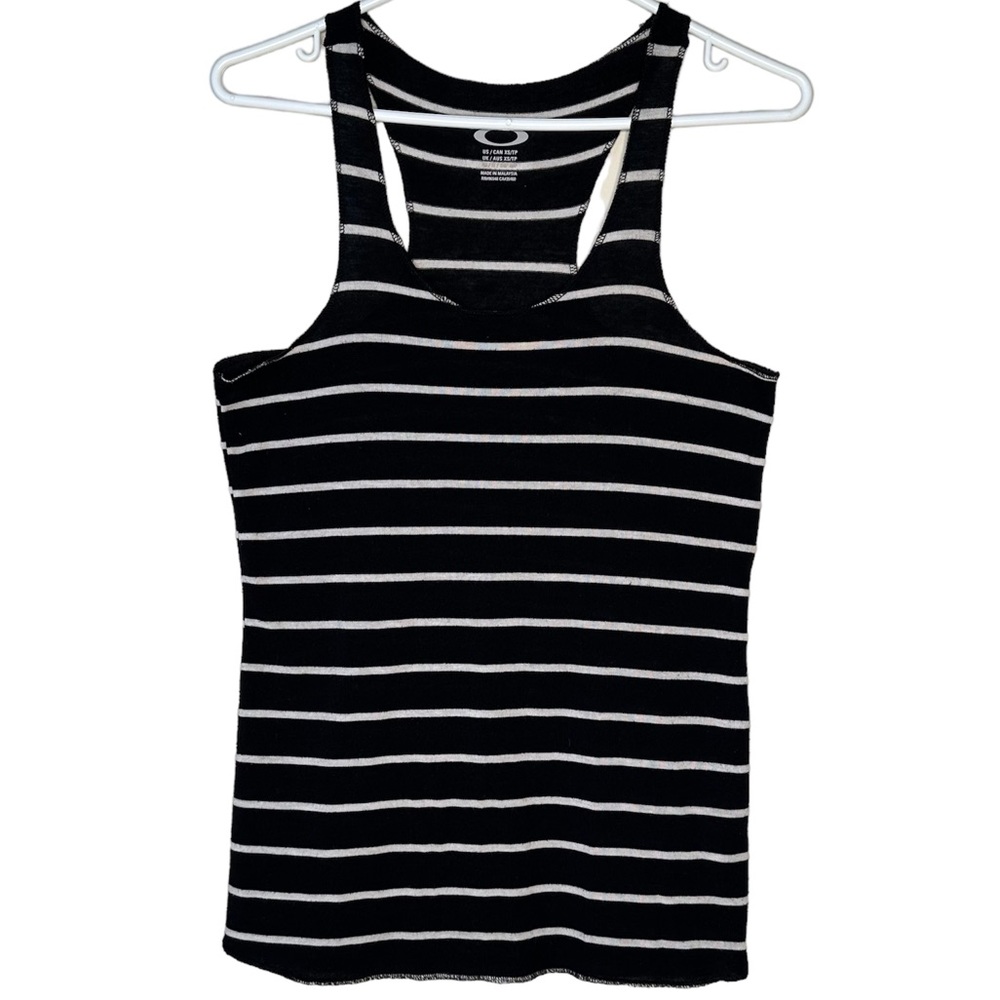 Oakley Women’s Black White Striped Tank Top XS